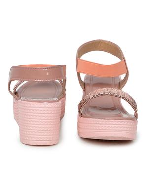 women pink ankle strap wedge - 18502599 - Standard Image - 3