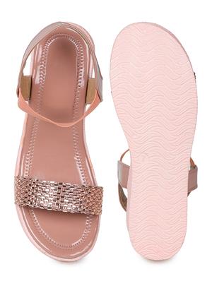 women pink ankle strap wedge - 18502599 - Standard Image - 4
