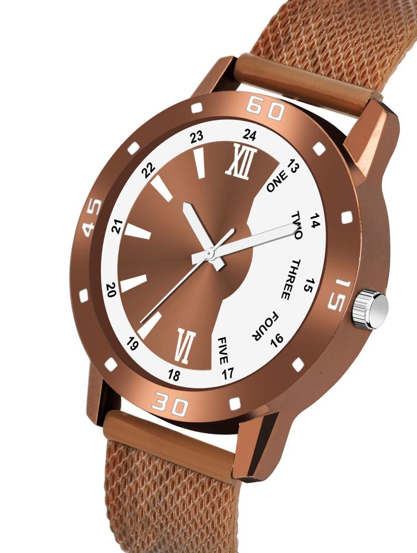 men watch 544 brown half half numeric case with women watch 3036 white you and me couple in black dial numeric case - 18503461 - Zoom Image - 2