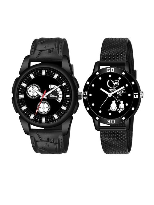 men watch 1220 aviyyo black in unique case with women watch 3038 sitting couple in black dial numeric case - 18503469 - Standard Image - 1
