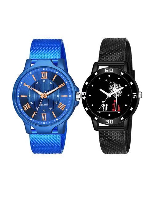 men watch 523 golden ad with blue dial three kan case with women watch 3034 two kinds and white tree in black dial numeric case - 18503517 - Standard Image - 1