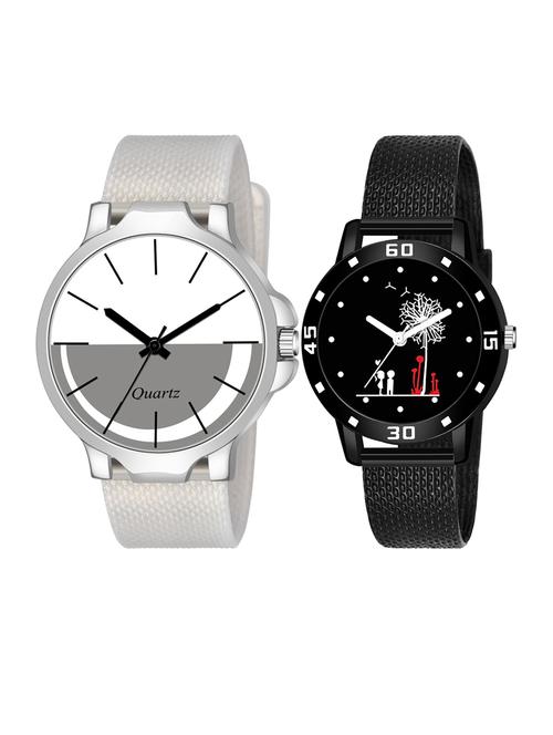 men watch 566 half half white three kan case with women watch 3034 two kinds and white tree in black dial numeric case - 18503571 - Standard Image - 1