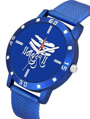 men watch 587 tilak mahadev in blue dial numeric case with women watch 3034 two kinds and white tree in black dial numeric case - 18503617 - Standard Image - 2
