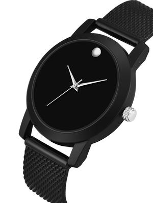 men watch 185 single bindi black matt case with women watch 3037 white love printed black dial numeric case - 18503639 - Standard Image - 2