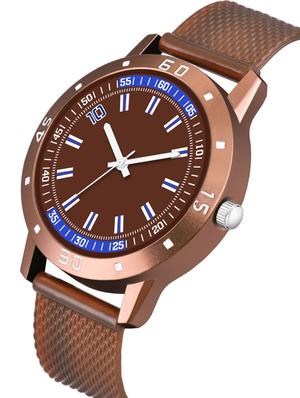 men watch 581 unique brown dial with blue design with women watch 3036 white you and me couple in black dial - 18503765 - Standard Image - 2