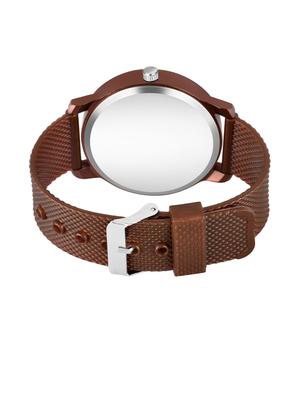 men watch 581 unique brown dial with blue design with women watch 3036 white you and me couple in black dial - 18503765 - Standard Image - 3