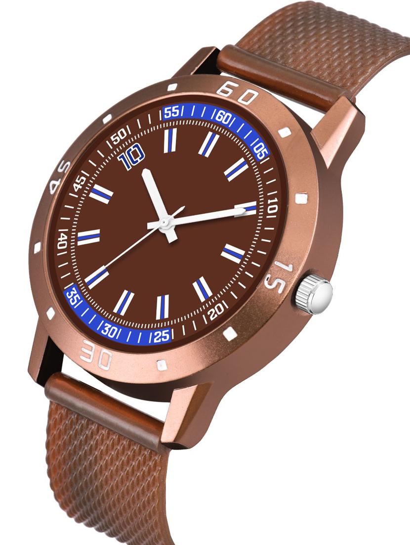 men watch 581 unique brown dial with blue design with women watch 3036 white you and me couple in black dial - 18503765 - Zoom Image - 2