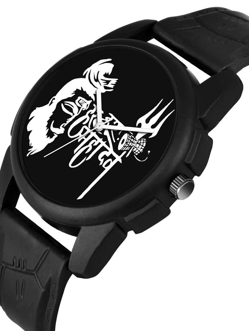 men watch 1250 har har mahadev in black dial unique case with women watch 3036 white you and me couple in black dial - 18503789 - Zoom Image - 2