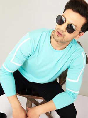 turquoise blue striped t-shirt - 18507501 - Standard Image - 2