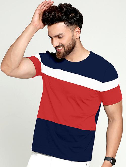 round neck color blocked t-shirt - 18507661 - Standard Image - 1