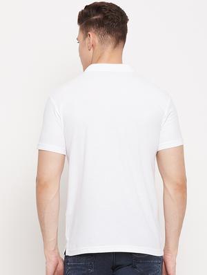 white solid polo t-shirt - 18508008 - Standard Image - 3