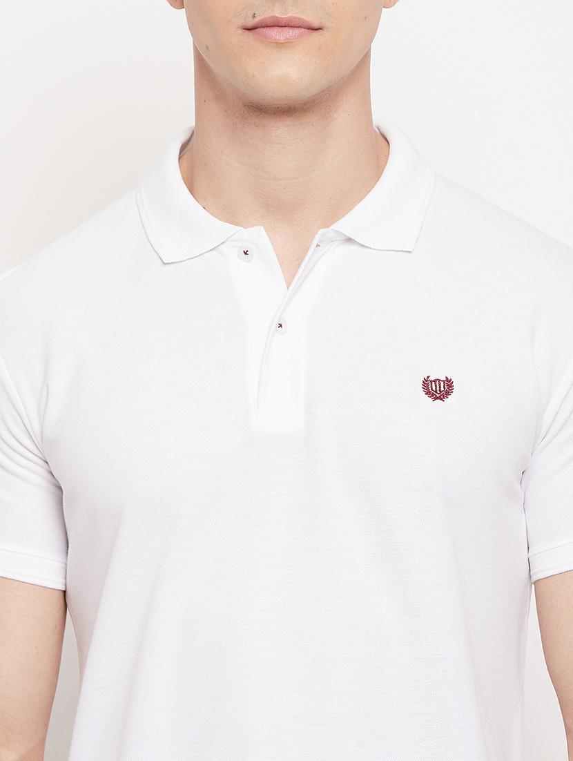 white solid polo t-shirt - 18508008 - Zoom Image - 4