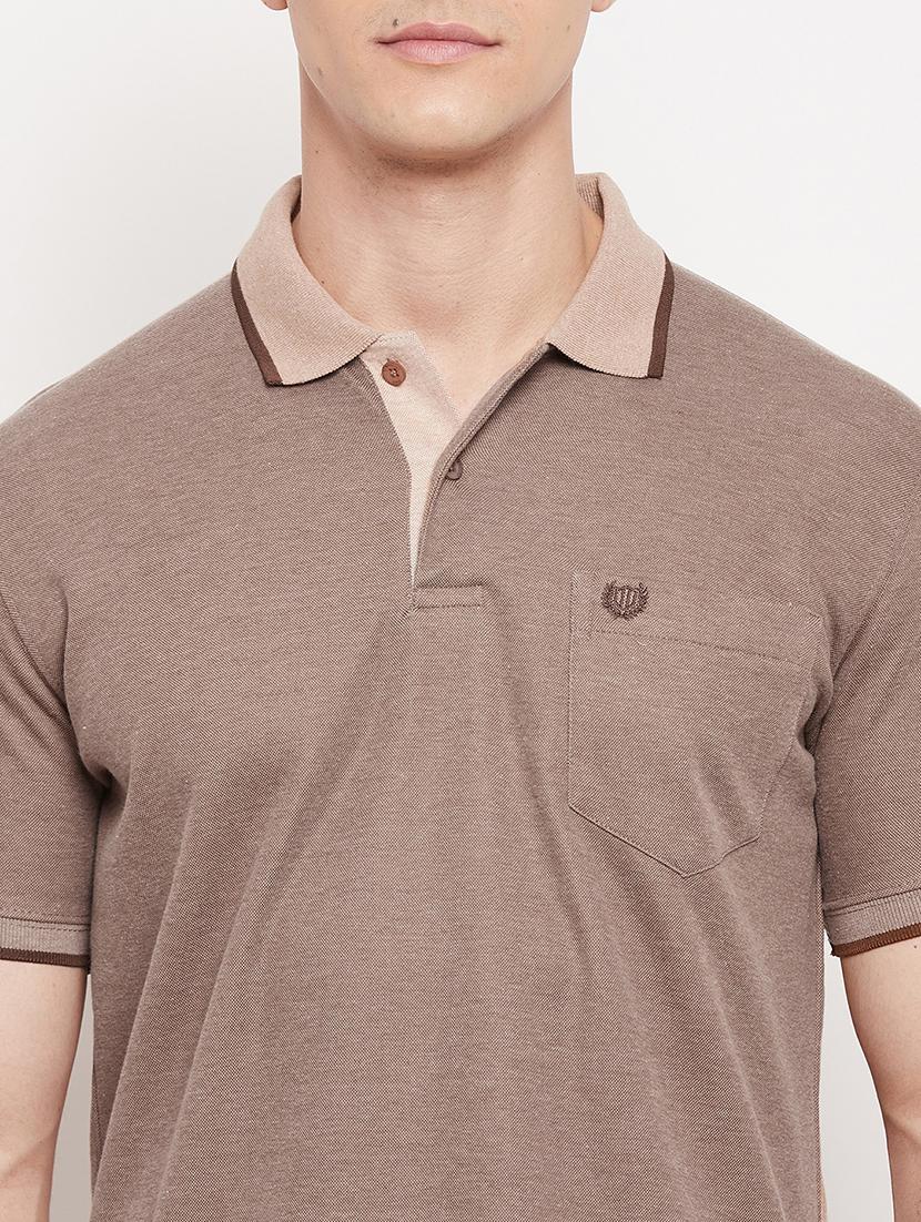 brown solid polo t-shirt - 18508009 - Zoom Image - 4