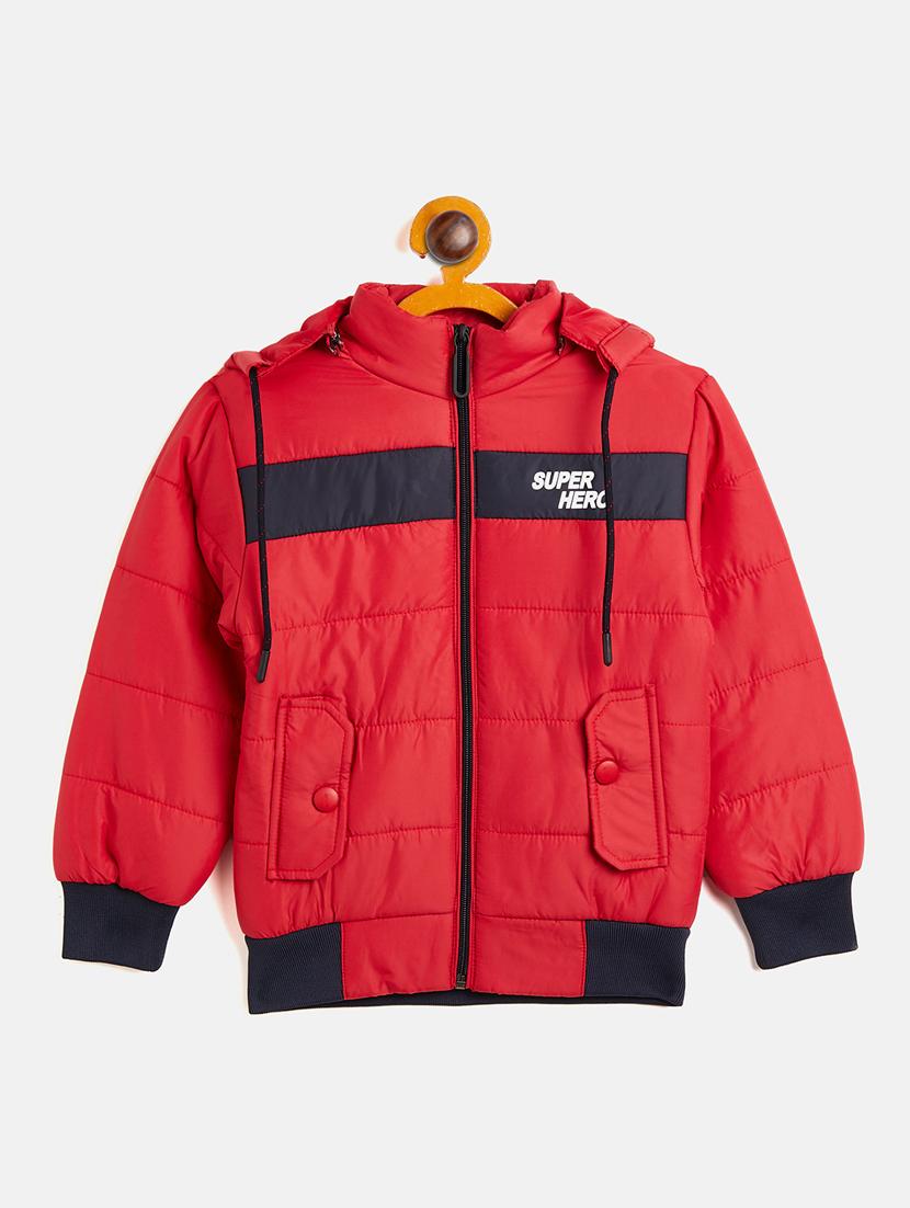 boys hooded neck quilted jacket 