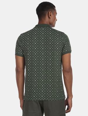 green printed polo t-shirt - 18509431 - Standard Image - 3