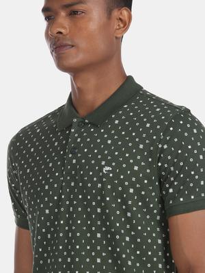 green printed polo t-shirt - 18509431 - Standard Image - 5