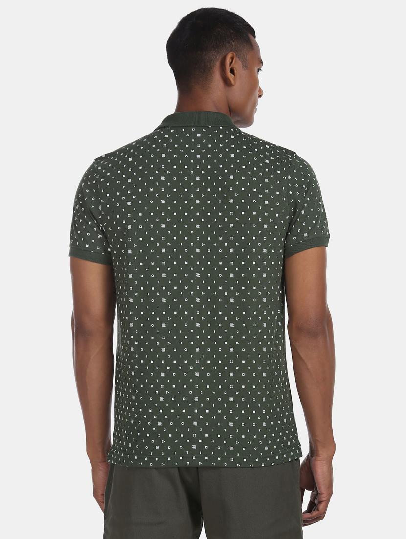 green printed polo t-shirt - 18509431 - Zoom Image - 3