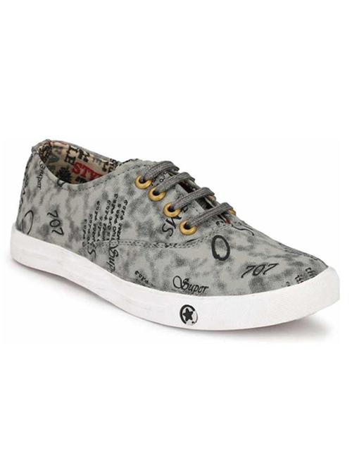 grey canvas lace up sneakers - 18509537 - Standard Image - 1