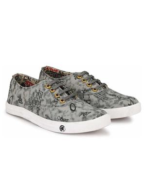 grey canvas lace up sneakers - 18509537 - Standard Image - 2