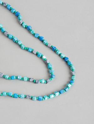 women blue layered long necklace - 18509728 - Standard Image - 3
