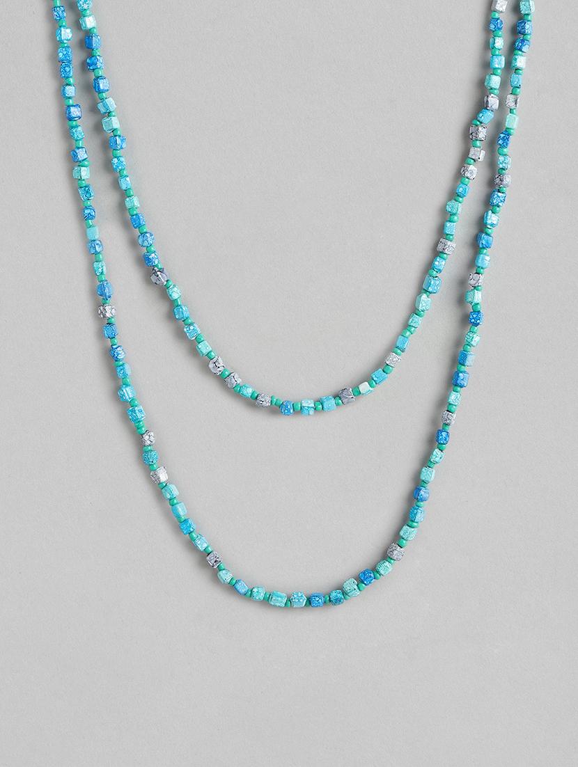 women blue layered long necklace - 18509728 - Zoom Image - 2