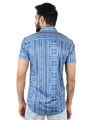 blue printed casual shirt - 18509868 - Standard Image - 3