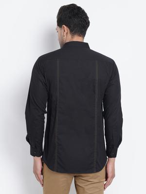 black solid casual shirt - 18509914 - Standard Image - 3