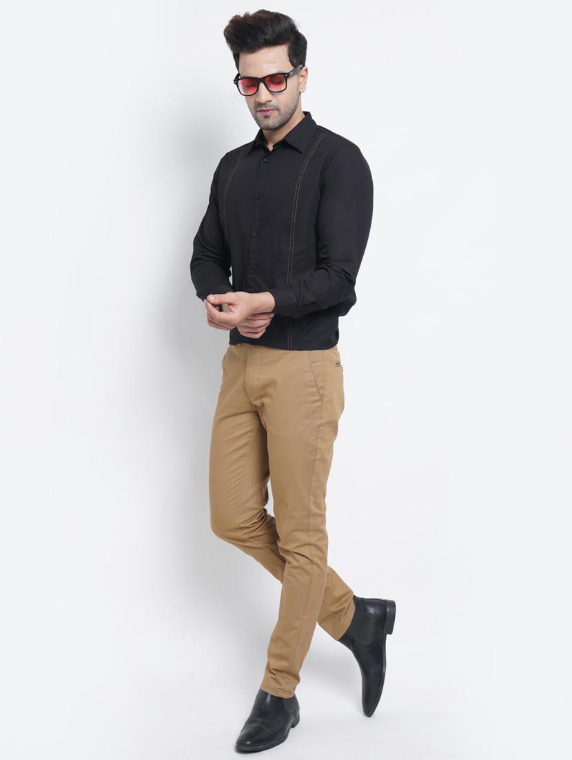 black solid casual shirt - 18509914 - Zoom Image - 4