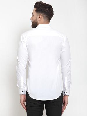 white solid casual shirt - 18509932 - Standard Image - 3