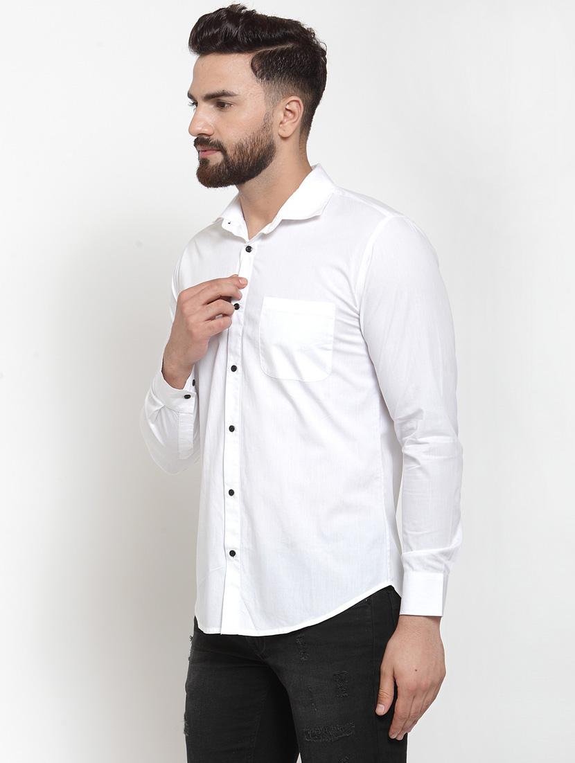 white solid casual shirt - 18509932 - Zoom Image - 2