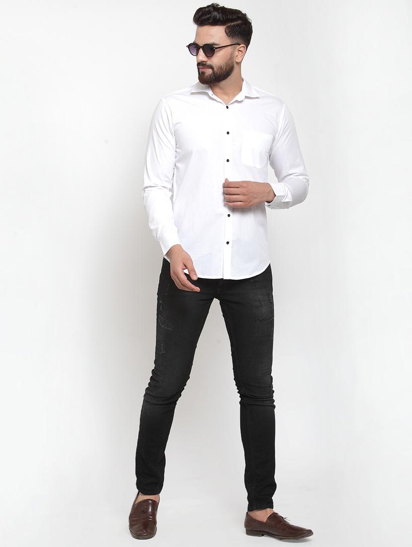 white solid casual shirt - 18509932 - Zoom Image - 4