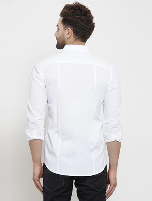 white solid casual shirt - 18509958 - Standard Image - 3
