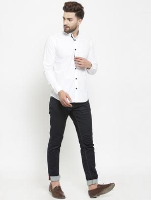 white solid casual shirt - 18509958 - Standard Image - 4