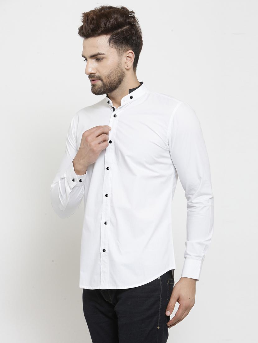white solid casual shirt - 18509958 - Zoom Image - 2
