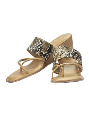 tan animal print toe separator wedge - 18510170 - Standard Image - 3