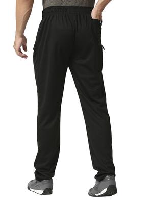 black solid joggers track pant - 18510442 - Standard Image - 3