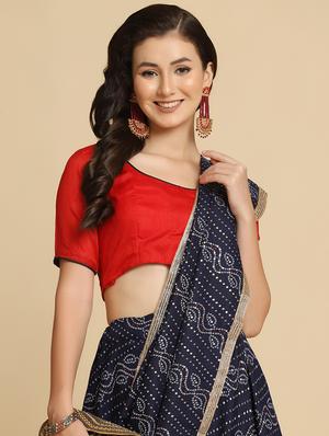 bandhani flared lehenga choli with dupptta - 18510541 - Standard Image - 4
