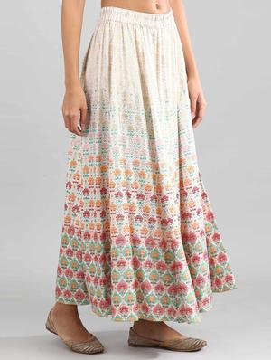 flared skirt with printed detail - 18511433 - Standard Image - 2