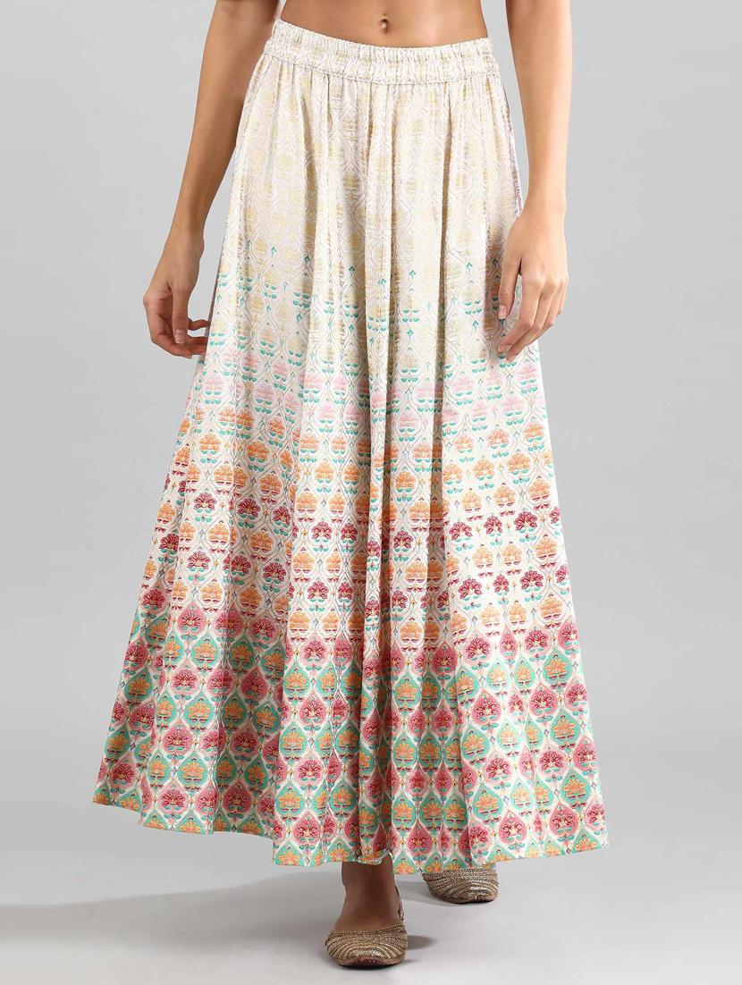 flared skirt with printed detail - 18511433 - Zoom Image - 1