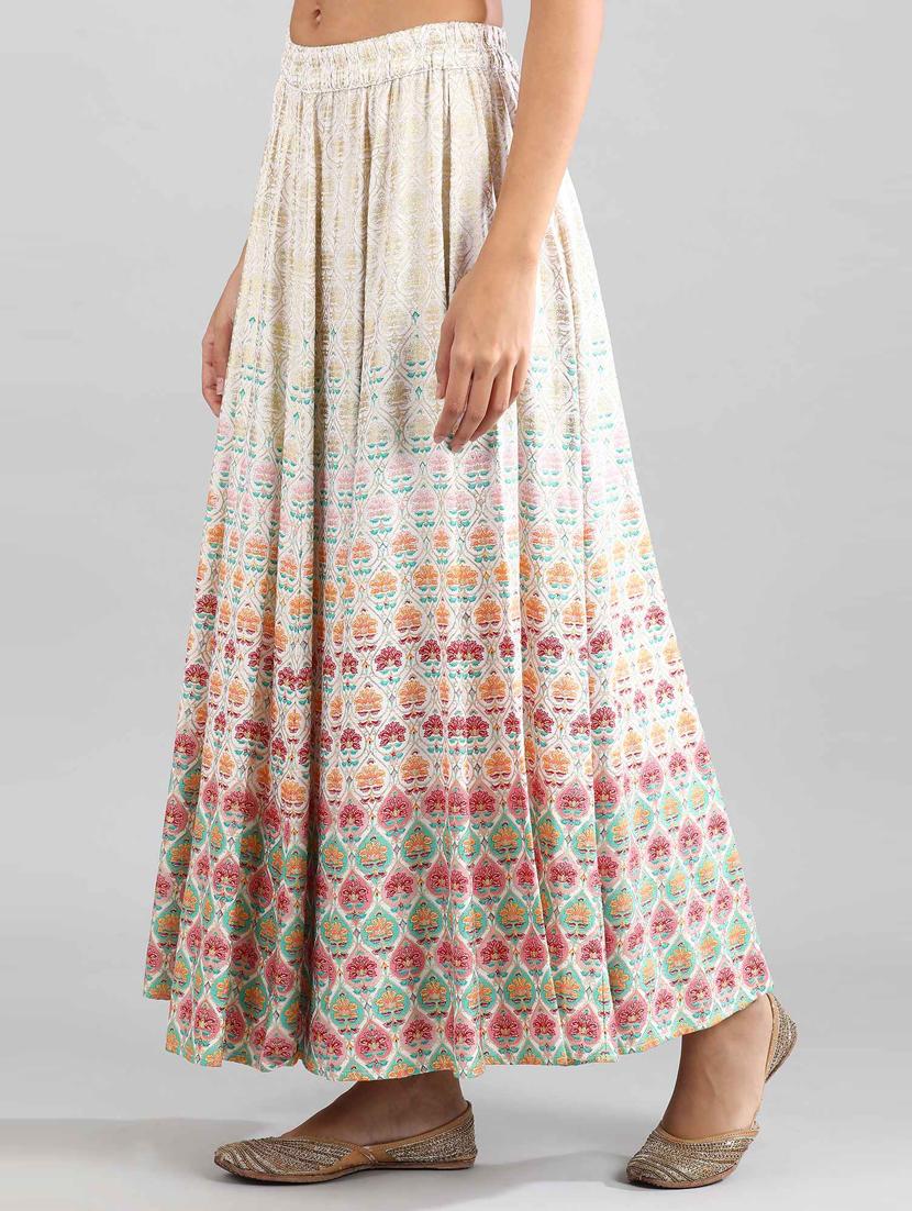 flared skirt with printed detail - 18511433 - Zoom Image - 3