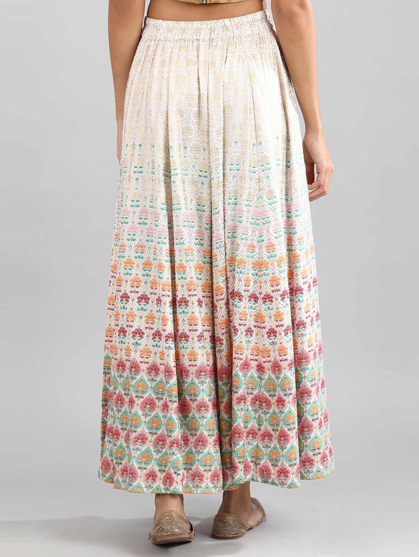 flared skirt with printed detail - 18511433 - Zoom Image - 4