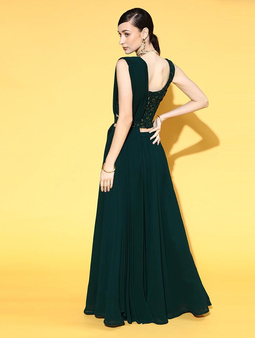 foil print semi-stitched lehenga choli with dupatta - 18512354 - Zoom Image - 3
