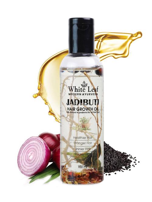 white leaf ayurvedic natural jadibuti hair oil - hair fall control, dandruff control, healthy thick, stronger hair 100ml - 18512381 - Standard Image - 1
