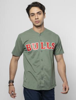 olive typography printed collarless casual shirt - 18512530 - Standard Image - 2