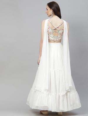 embroidered semi-stitched lehenga choli with dupatta - 18514488 - Standard Image - 3