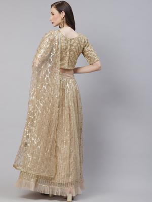 embroidered semi-stitched lehenga & blouse with dupatta - 18514583 - Standard Image - 3