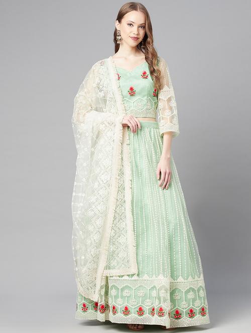 embroidered a-line lehenga and choli with dupatta - 18515733 - Standard Image - 1