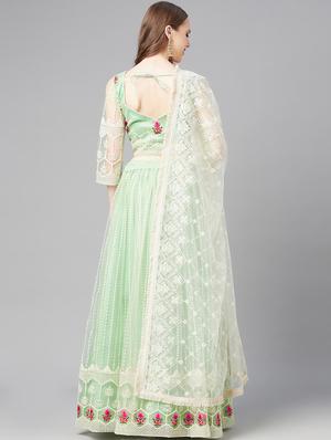 embroidered a-line lehenga and choli with dupatta - 18515733 - Standard Image - 3