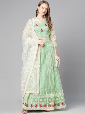 embroidered a-line lehenga and choli with dupatta - 18515733 - Standard Image - 4