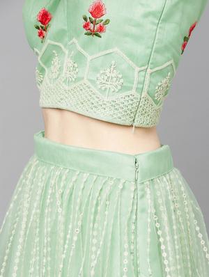embroidered a-line lehenga and choli with dupatta - 18515733 - Standard Image - 6